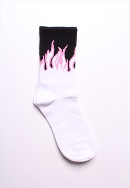 White Flame Socks. Unisex. Gift