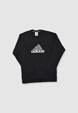 Vintage Adidas Embroidered Logo Sweatshirt in Black