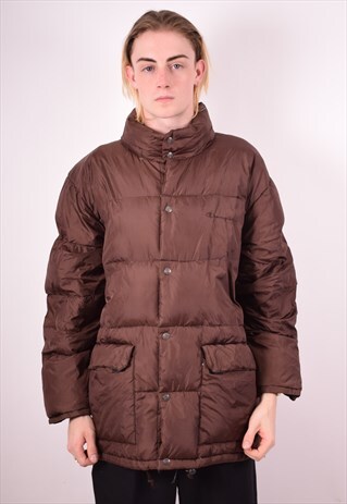 CHAMPION MENS VINTAGE PADDED JACKET LARGE BROWN 90S