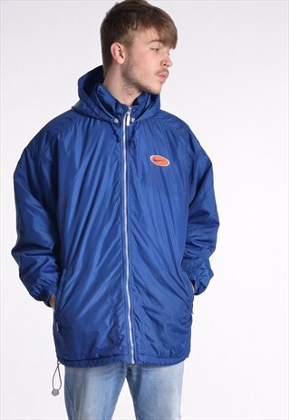 VINTAGE NIKE PADDED PUFFER COAT BLUE