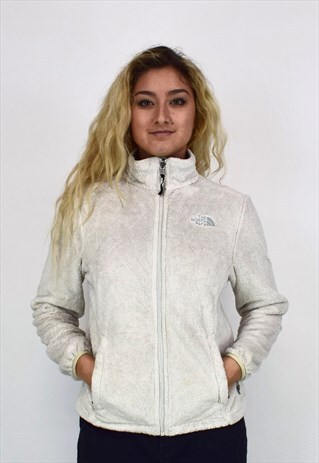 VINTAGE 90'S NORTH FACE CREAM ZIP-UP FLEECE