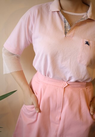 PASTEL PINK BURBERRY POLO