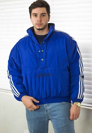 VINTAGE ADIDAS PUFFER JACKET LOGO 90S M 37.8
