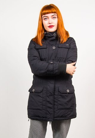 VINTAGE 90'S BLACK THICK PADDED WINTER COAT