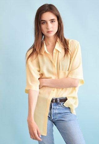 90'S RETRO PASTEL OVERSIZED MOMS BLOUSE TOP