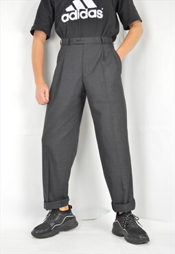 Vintage grey classic straight suit trousers