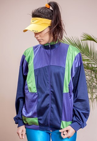 OLD SCHOOL D'N'B ZIP-UP, FUNNEL NECK COLLAR TRACKSUIT JACKET