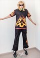 Y2K VINTAGE HOT BURNING SHIRT IN BLACK