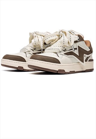 CHUNKY SOLE TRAINERS RETRO PATCH SNEAKERS THUNDER SHOES