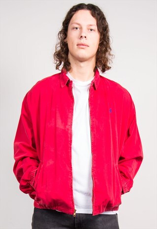 VINTAGE 90'S RALPH LAUREN RED BOMBER JACKET