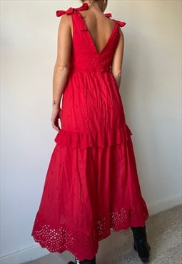 Vintage Red Lolita Midi Dress