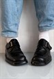 Vintage 90's buckle chunky heel shoes in ink black