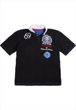 Vintage  Coogi Polo Shirt Short Sleeve Button Up Black Large