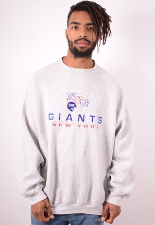 MENS VINTAGE GIANTS SWEATSHIRT JUMPER XXXL GREY 90S