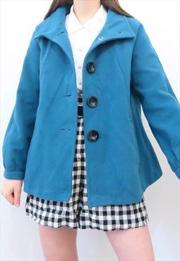 90s Vintage Blue Turquoise Jacket Coat