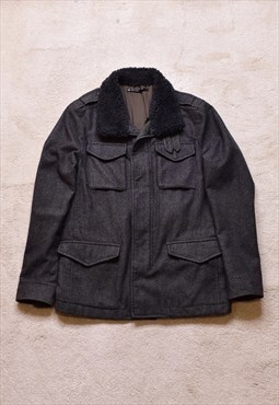 Allsaints Madoc Grey Wool Mix Jacket