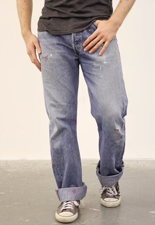 VINTAGE BLUE LEVI'S PAINT 501 JEANS