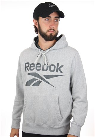 VINTAGE REEBOK GRAPHIC BIG LOGO HOODIE SWEATSHIRT