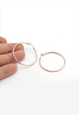 Women's Essential 40mm Hoop Earring - Rose Gold