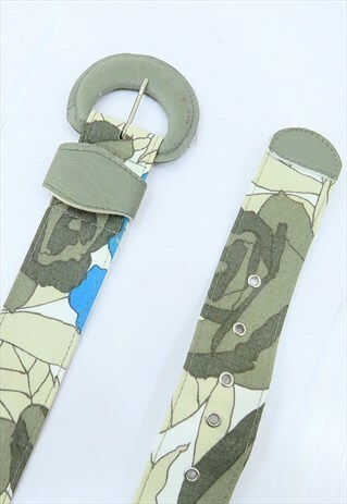 90S VINTAGE MULTICOLOURED FLORAL BELT (SIZE M-L)