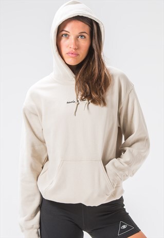 SEEING THNGS EMBROIDERED HOODIE SAND