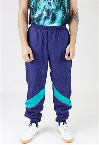 VINTAGE 90S DARK PURPLE SHELL TRACKSUIT BOTTOMS
