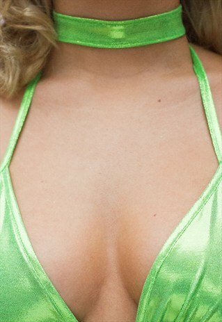 GREEN METALLIC CHOKER