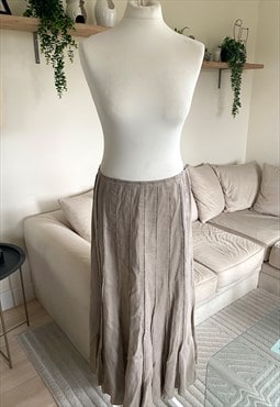 Y2K Brown Faux Suede Maxi Skirt