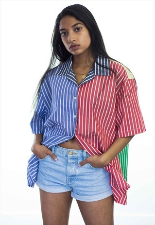 VINTAGE COLOR BLOCK SHIRT 90S XXL 6.4