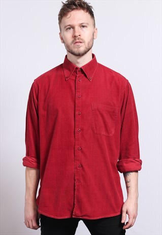 VINTAGE CORDUROY CORD SHIRT RED