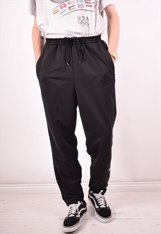 NIKE MENS VINTAGE TRACKSUIT TROUSERS LARGE BLACK 90S
