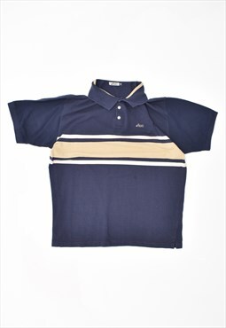 Vintage Asics Polo Shirt Navy Blue