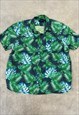 VINTAGE HAWAIIAN SHIRT LEAF PATTERNED SHIRT