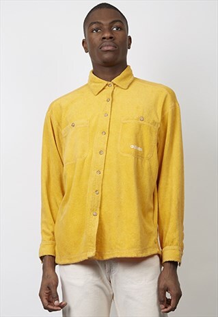 VINTAGE 80'S ADIDAS YELLOW TOWELLING SHIRT