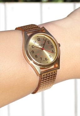 All Gold Watch with Expander Strap