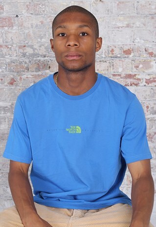 VINTAGE THE NORTH FACE LOGO T-SHIRT BLUE