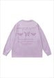 BUTTERFLY SWEATSHIRT VELVET FEEL THIN JUMPER SKATE TOP