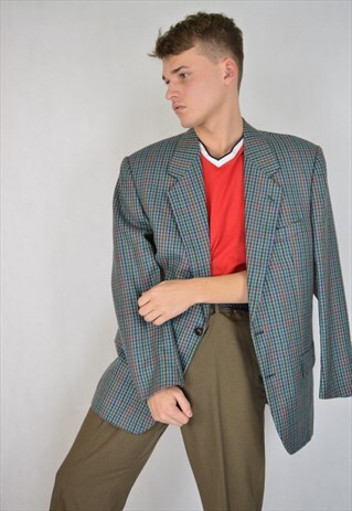 VINTAGE MULTICOLOUR CHECKERED BLAZER
