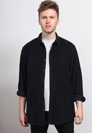 VINTAGE CORDUROY CORD SHIRT BLUE