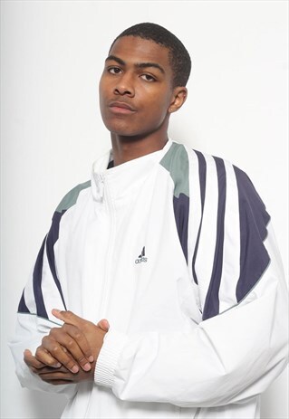 VINTAGE ADIDAS LOGO TRACK JACKET WHITE