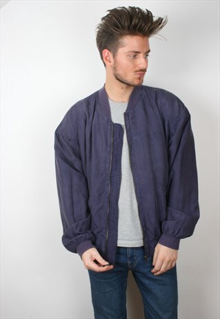 VINTAGE PURPLE SILK BOMBER JACKET