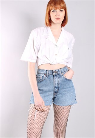 VINTAGE 90S LEVI'S BLUE CUT OFF FESTIVAL SHORTS