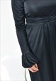 VINTAGE LONG SLEEVE ELEGANT DRESS IN BLACK