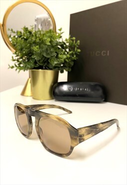 Gucci GG 2496/S Retro Aviator Sunglasses. 