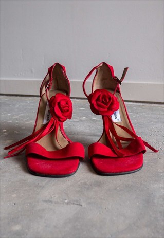 Insane Vintage 00s Coquette  Flower Heeled Sandals