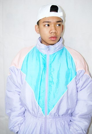 CRAZY PRINT PUFFER SKI SUIT/JUMPSUIT (1990'S)
