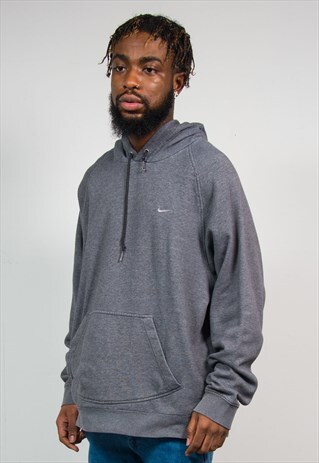 VINTAGE NIKE GREY HOODED SWEATSHIRT HOODIE