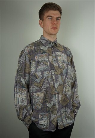 PURE SILK PATTERNED SHIRT