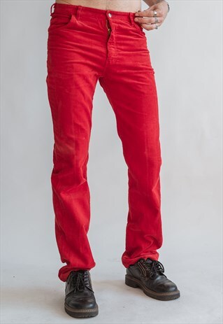 VINTAGE 80S RED COORD TROUSERS IN SLIM FIT