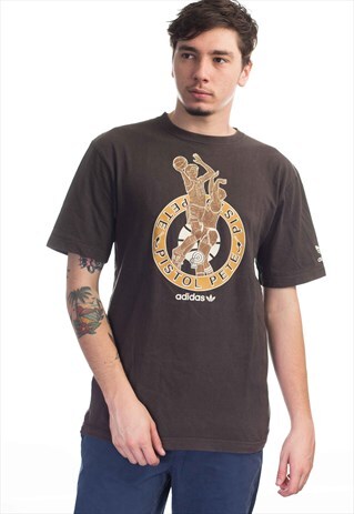 VINTAGE ADIDAS LOGO T-SHIRT 90S S 9.6